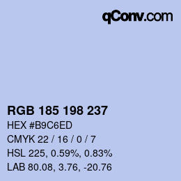 Color code: RGB 185 198 237 | qconv.com