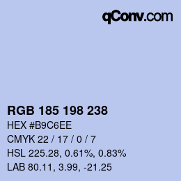 Color code: RGB 185 198 238 | qconv.com