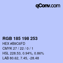 Color code: RGB 185 198 253 | qconv.com