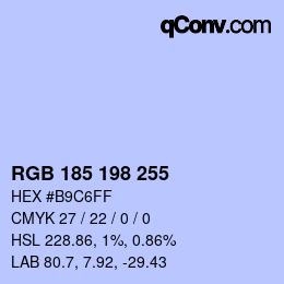 Color code: RGB 185 198 255 | qconv.com