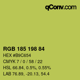 Color code: RGB 185 198 84 | qconv.com