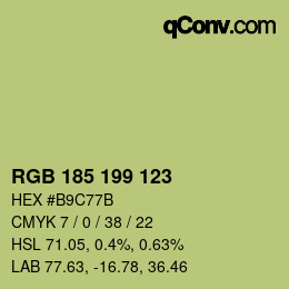 颜色代码: RGB 185 199 123 | qconv.com