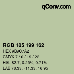 Farbcode: RGB 185 199 162 | qconv.com