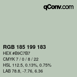 Color code: RGB 185 199 183 | qconv.com