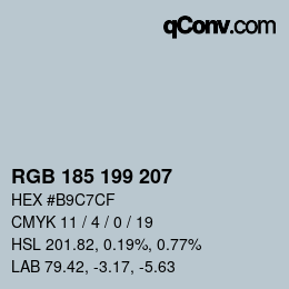 Color code: RGB 185 199 207 | qconv.com