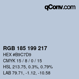 Color code: RGB 185 199 217 | qconv.com