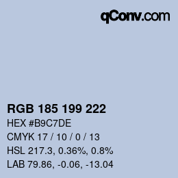 Color code: RGB 185 199 222 | qconv.com