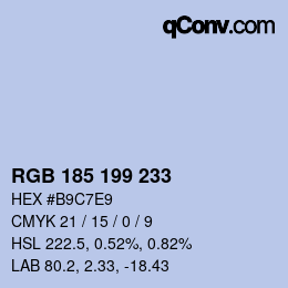 Color code: RGB 185 199 233 | qconv.com