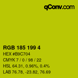 Color code: RGB 185 199 4 | qconv.com
