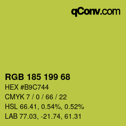 カラーコード: RGB 185 199 68 | qconv.com