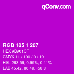 カラーコード: RGB 185 1 207 | qconv.com