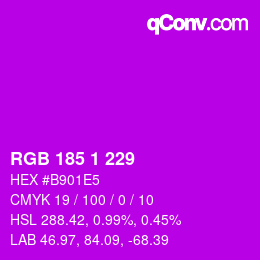 カラーコード: RGB 185 1 229 | qconv.com