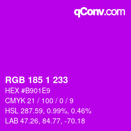 カラーコード: RGB 185 1 233 | qconv.com
