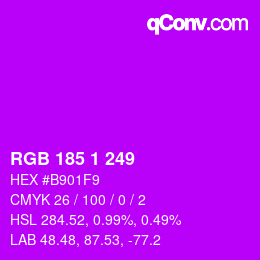 カラーコード: RGB 185 1 249 | qconv.com