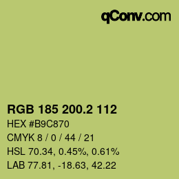 カラーコード: RGB 185 200.2 112 | qconv.com