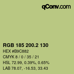 カラーコード: RGB 185 200.2 130 | qconv.com