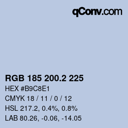 カラーコード: RGB 185 200.2 225 | qconv.com