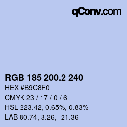 カラーコード: RGB 185 200.2 240 | qconv.com