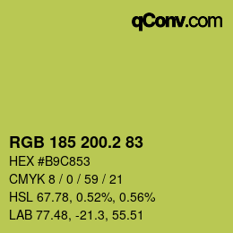 カラーコード: RGB 185 200.2 83 | qconv.com