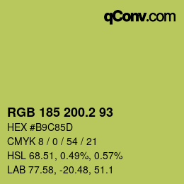 カラーコード: RGB 185 200.2 93 | qconv.com