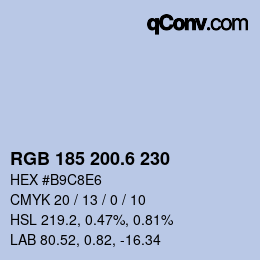 カラーコード: RGB 185 200.6 230 | qconv.com