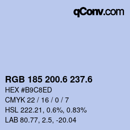 カラーコード: RGB 185 200.6 237.6 | qconv.com