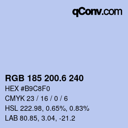 カラーコード: RGB 185 200.6 240 | qconv.com