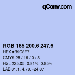 カラーコード: RGB 185 200.6 247.6 | qconv.com