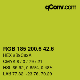 カラーコード: RGB 185 200.6 42.6 | qconv.com