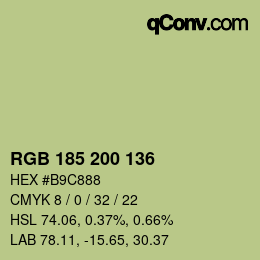 カラーコード: RGB 185 200 136 | qconv.com