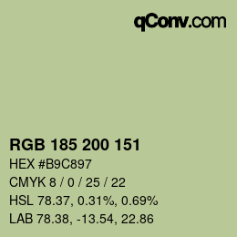 颜色代码: RGB 185 200 151 | qconv.com