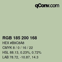 Código de color: RGB 185 200 168 | qconv.com