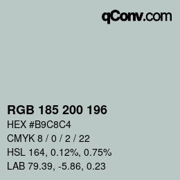 Code couleur: RGB 185 200 196 | qconv.com