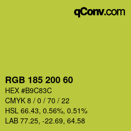 カラーコード: RGB 185 200 60 | qconv.com