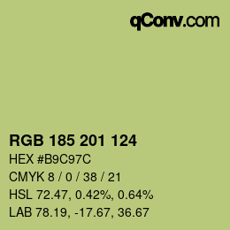 Color code: RGB 185 201 124 | qconv.com