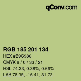 カラーコード: RGB 185 201 134 | qconv.com