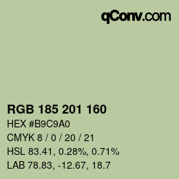 Color code: RGB 185 201 160 | qconv.com