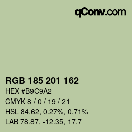 Color code: RGB 185 201 162 | qconv.com
