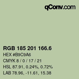 カラーコード: RGB 185 201 166.6 | qconv.com