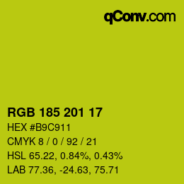 カラーコード: RGB 185 201 17 | qconv.com