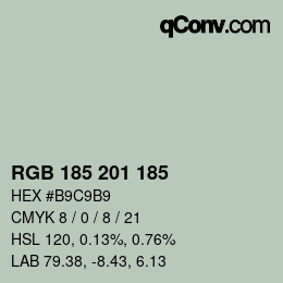 Color code: RGB 185 201 185 | qconv.com