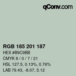 Color code: RGB 185 201 187 | qconv.com