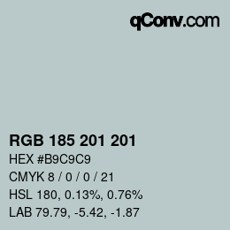 Color code: RGB 185 201 201 | qconv.com