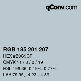 Color code: RGB 185 201 207 | qconv.com