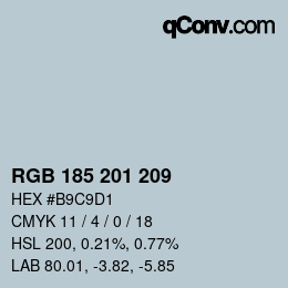 Color code: RGB 185 201 209 | qconv.com