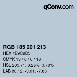 カラーコード: RGB 185 201 213 | qconv.com