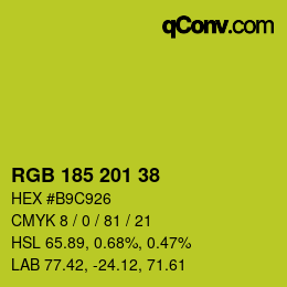 カラーコード: RGB 185 201 38 | qconv.com