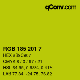 Color code: RGB 185 201 7 | qconv.com