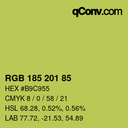 Color code: RGB 185 201 85 | qconv.com