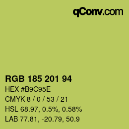 颜色代码: RGB 185 201 94 | qconv.com